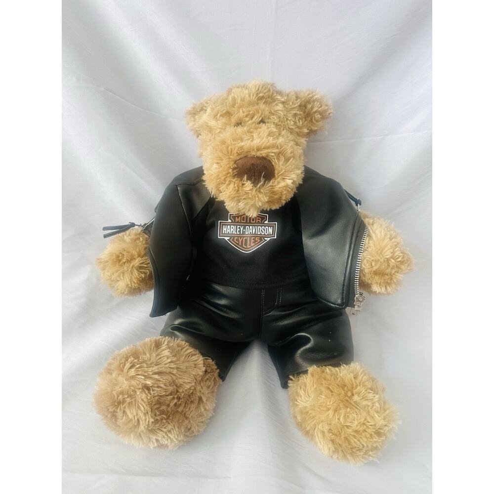 Build A Bear Vintage Big Hugs 18" Plush Brown Teddy Harley Davidson Outfit RARE - Picture 5 of 9